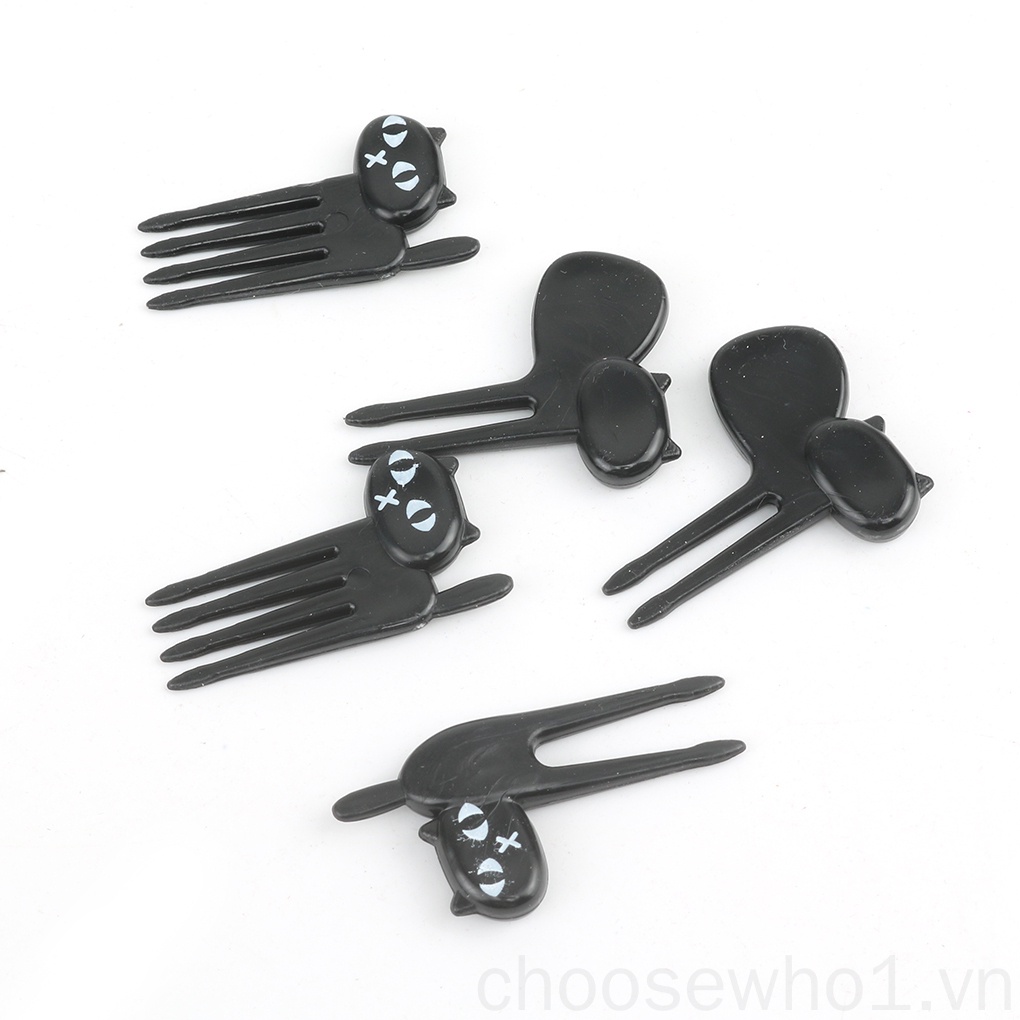 Set 6 nĩa ăn trái cây hình mèo đen đáng yêu