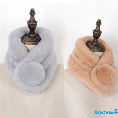 Khăn quàng cổ phối lông thỏ giữ ấm thời trang