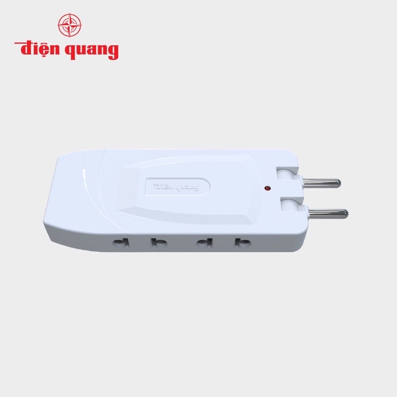 Ổ cắm xoay 180 độ  gấp gọn Điện Quang ESK RT W3 3 lỗ cắm - ổ cắm du lịch màu trắng