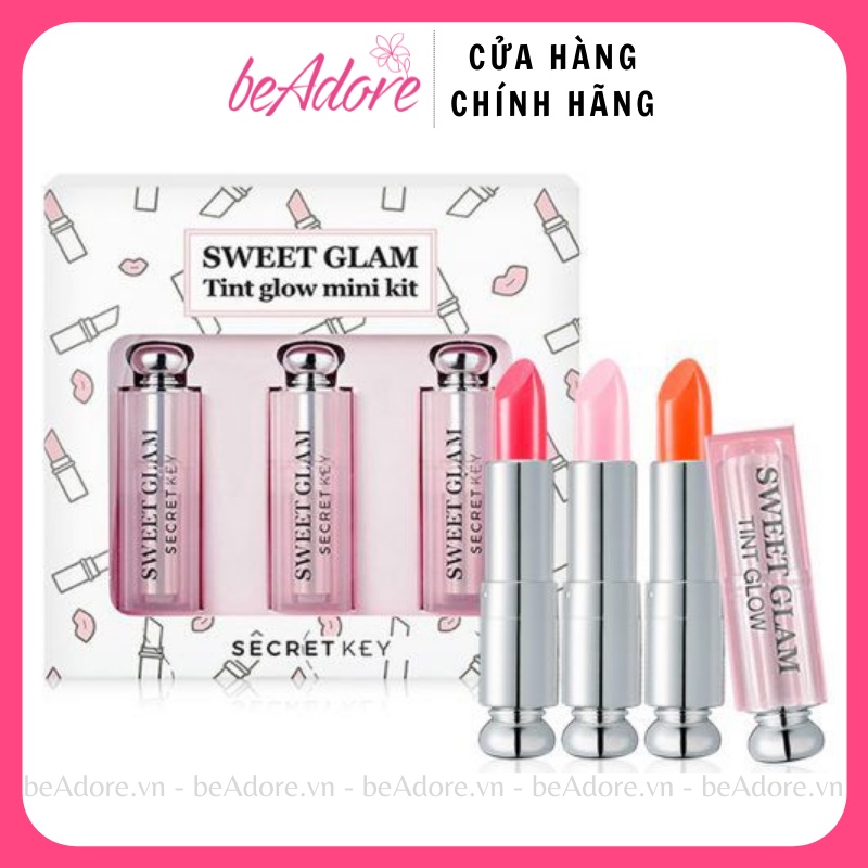 Set 3 Cây Son Dưỡng Secret Key Sweet Glam Tint 1.6g