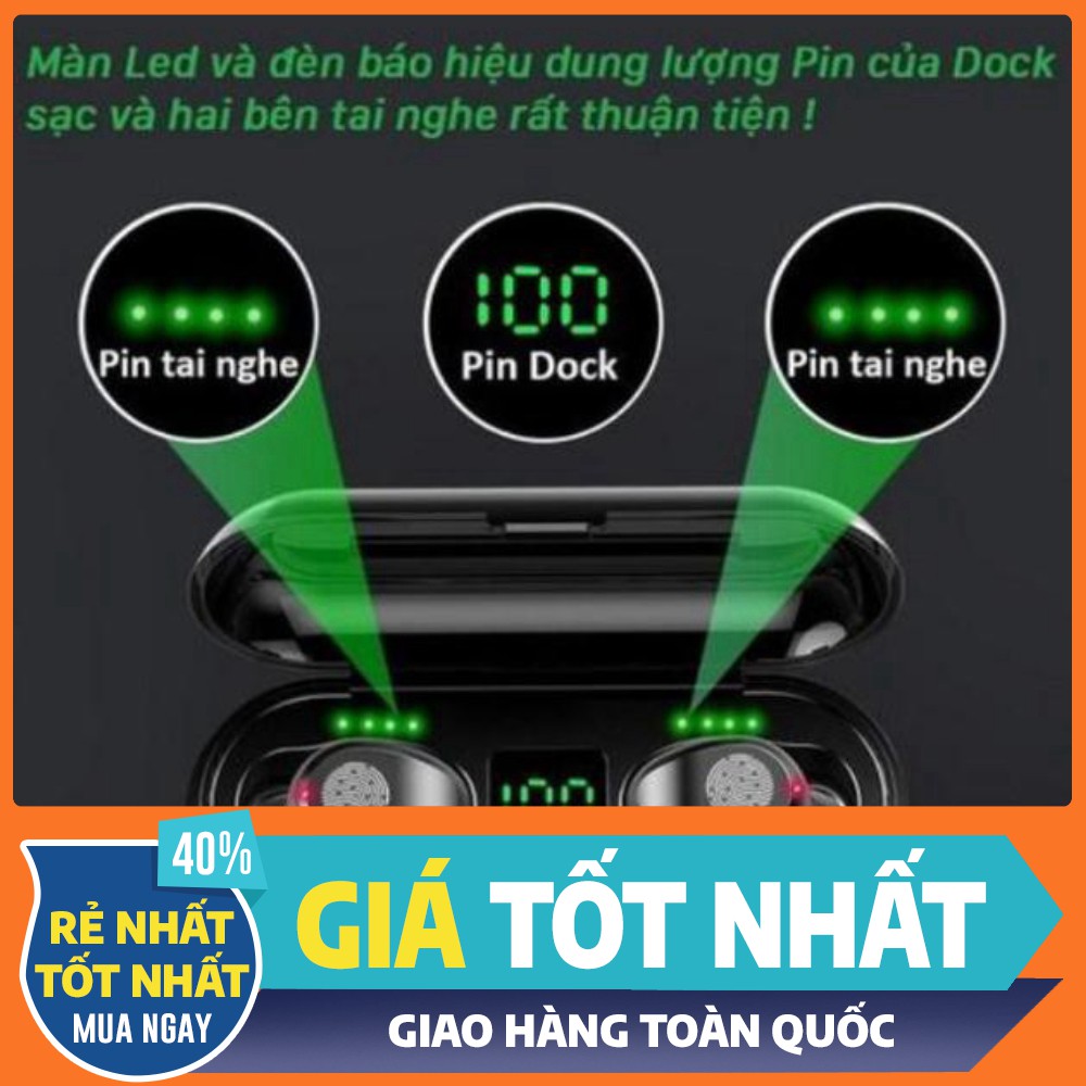 Tai Nghe Bluetooth AMOI F9 Không Dây | Nút cảm ứng | Hiển thị % pin | Pin 280 giờ | BigBuy360 - bigbuy360.vn