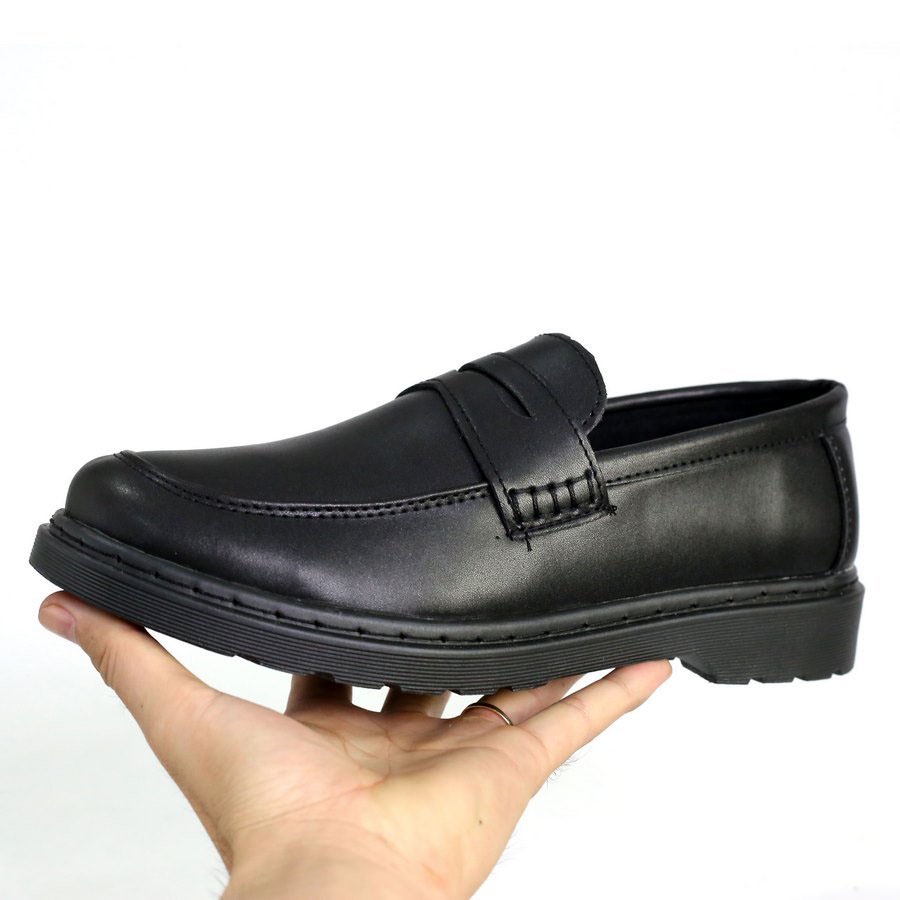 Giày Tây Lười Penny Loafer Black White Da Không Nhăn SL1094 StarLord