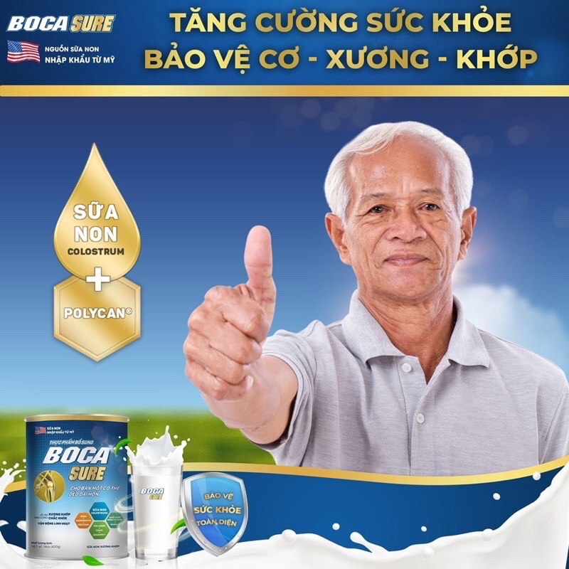 SỮA BOCA SURE hộp 400g ❤️[ CHÍNH HÃNG ] ❤️TĂNG CƯỜNG BẢO VỆ SỨC KHOẺ XƯƠNG - KHỚP