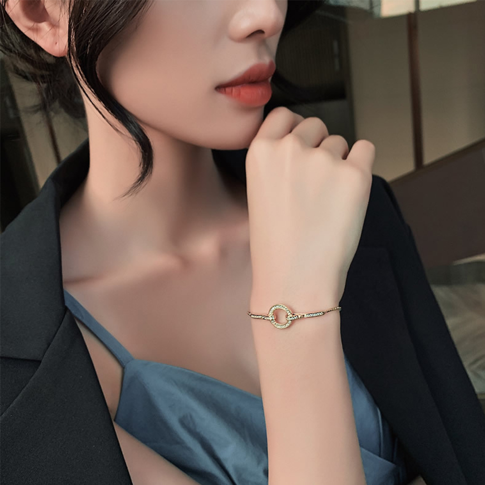 Vòng Tay Đính Đá Zircon Lấp Lánh Thời Trang Cho Nữ