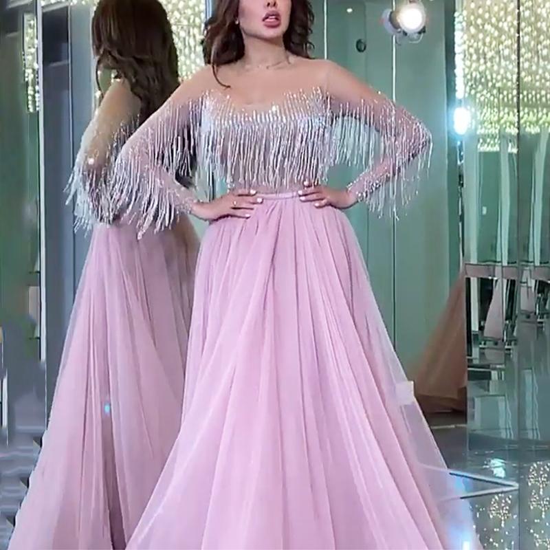 Đầm Maxi Trễ Vai Tay Dài Đính Kim Sa Lấp Lánh Sang Trọng Thời Trang Dự Tiệc Cưới Cho Nữ