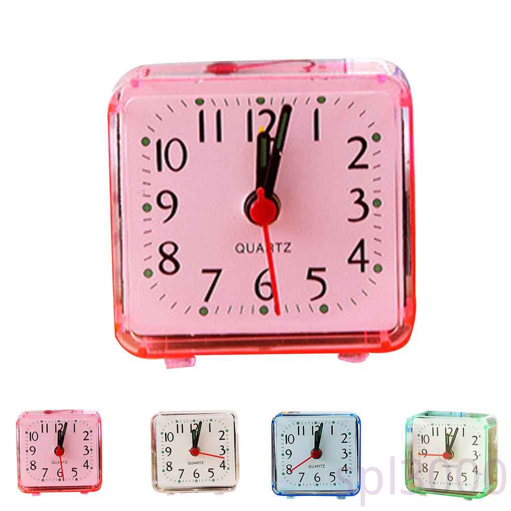 Đồng hồ báo thức mini hình vuông trong suốt cho bé