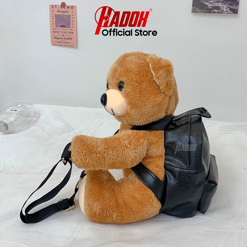 Balo gấu bông HADOX thời trang cute cho nam, nữ chất liệu da cao cấp, balo con gấu unisex giá rẻ HD127