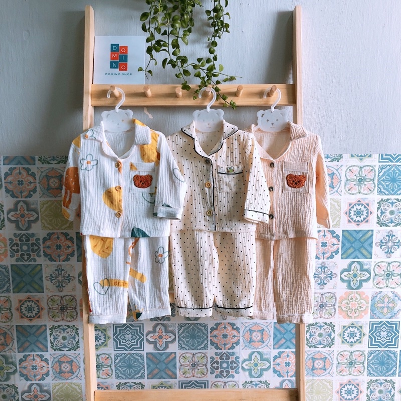 Bộ pyjama và yukata đùi cho bé