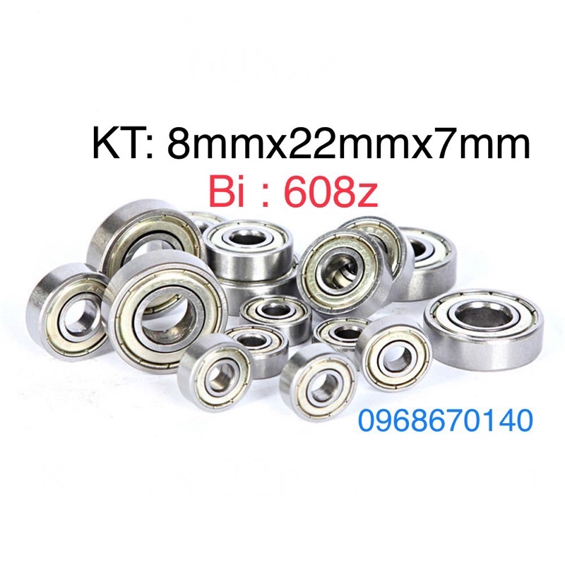 Combo 10 Vòng bi ván trượt 608zz cũ , kt:8mmx22mmx7mm