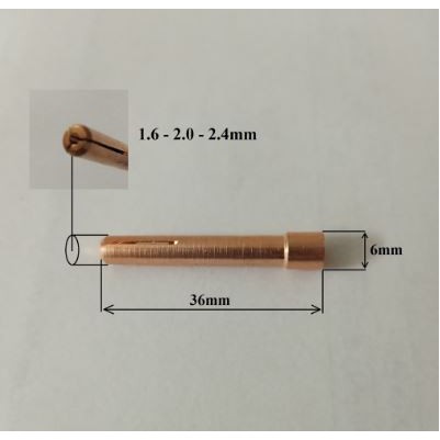 Kẹp kim hàn tig loại ngắn dùng cho mỏ QQ150 1.6- 2.0- 2.4*36mm