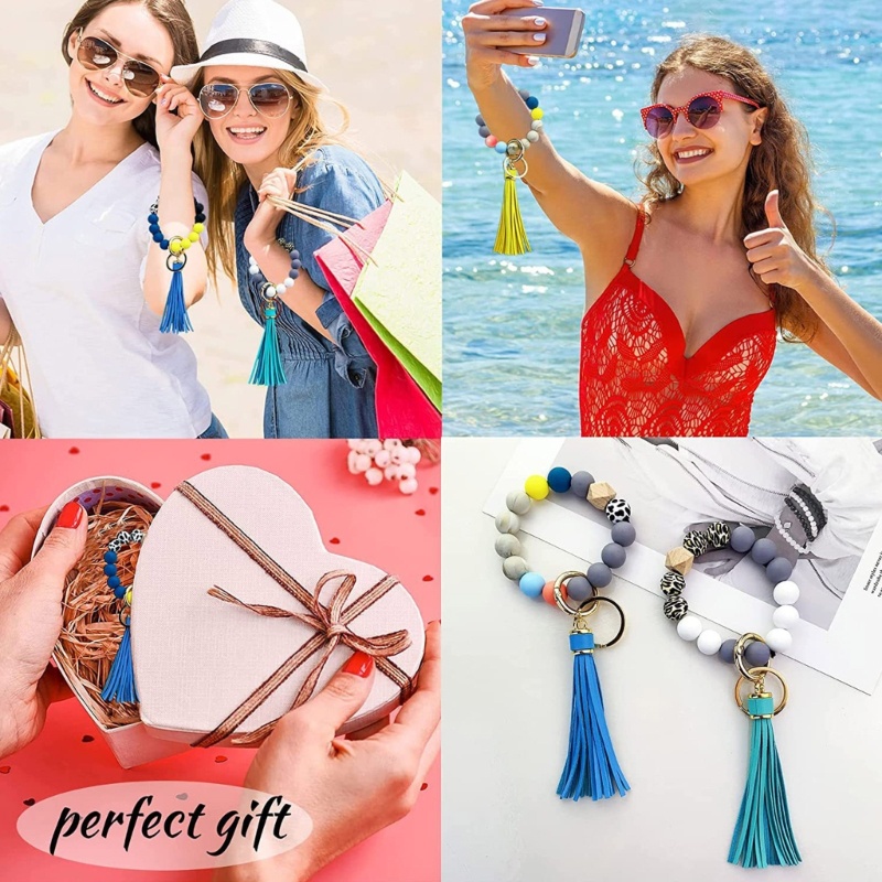 Hạt Silicone Xỏ Dây Tua Rua Làm Trang Sức Thủ Công DIY