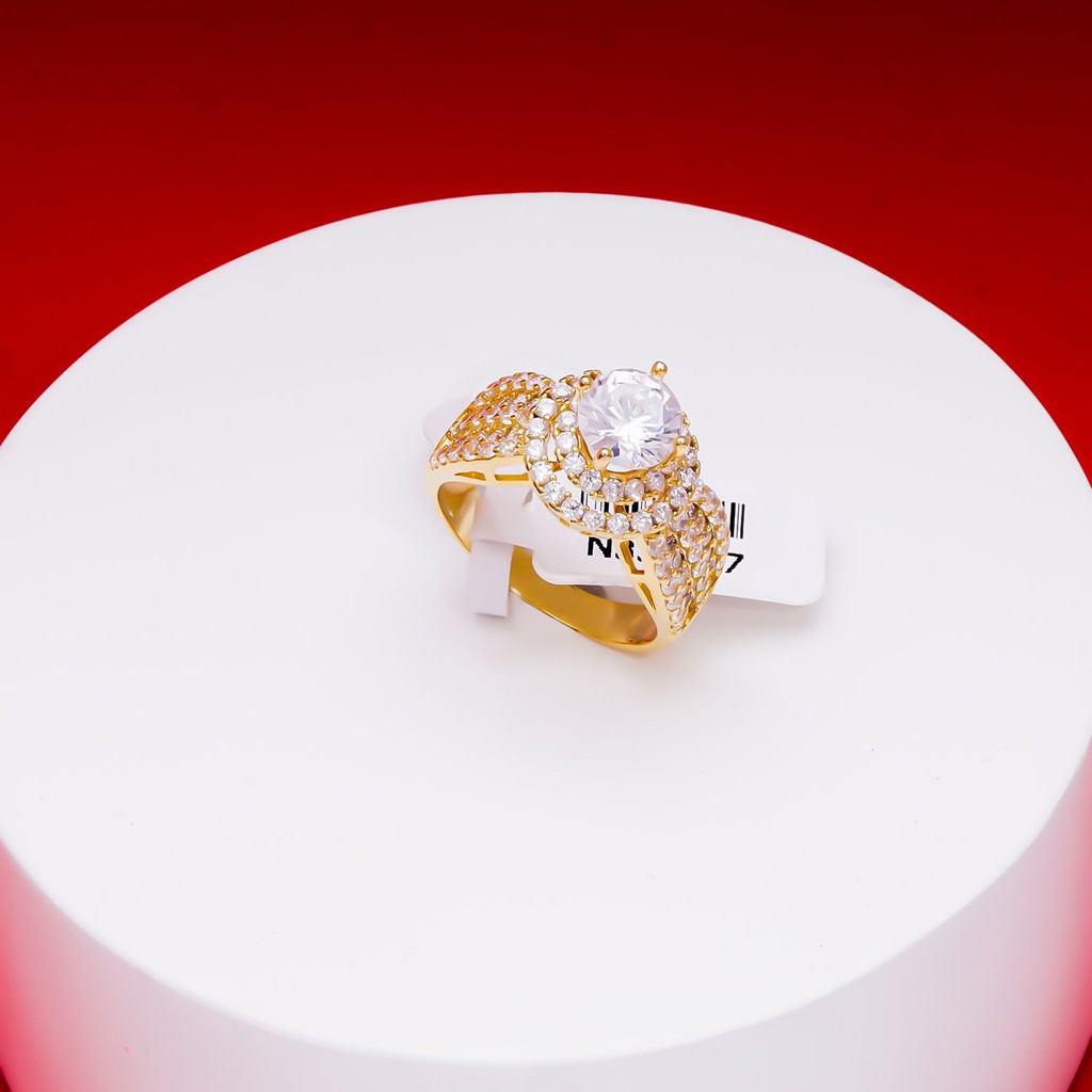 Nhẫn nữ UHA mạ vàng 18K đính đá CZ N339