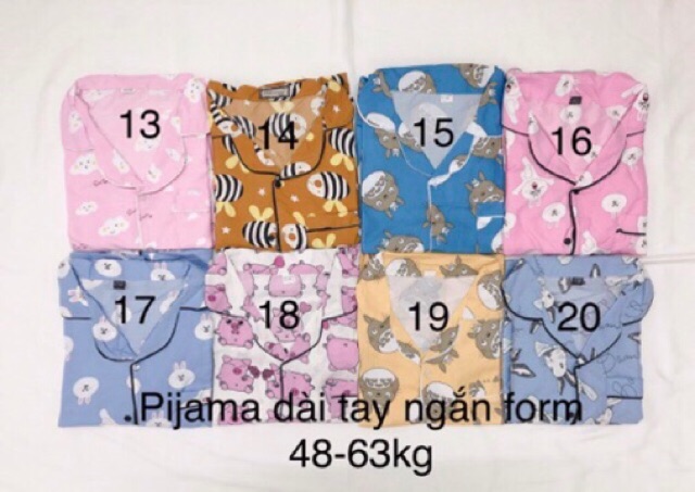 Bộ ngủ Thái Lan Pyjama tay ngắn quần dài