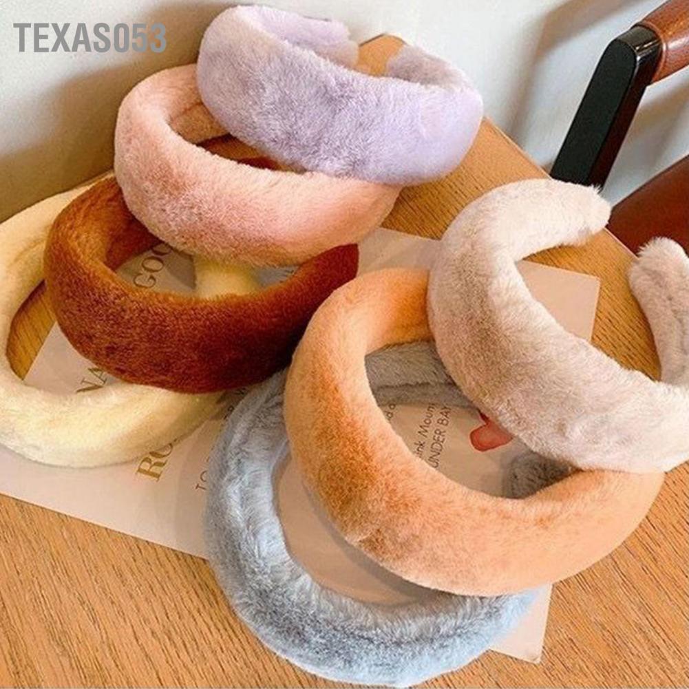 Hàng Sẵn Băng đô lông nhiều màu Băng đô thời trang Đầu rộng Trang trí chống trượt cho rửa mặt【Texas053】