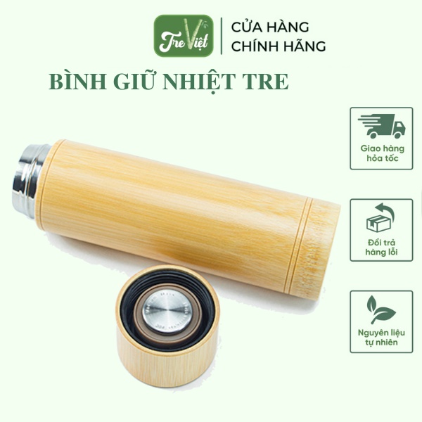 BÌNH GIỮ NHIỆT BẰNG VỎ TRE / Bình giữ nhiệt tre