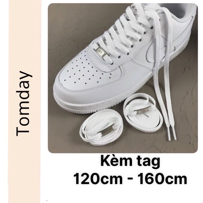 Dây giày Af1 nguyên bản màu trắng dài 120cm , 160cm