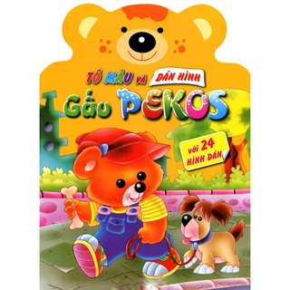 Sách - tô màu và dán hình - gấu pekos - đông a
