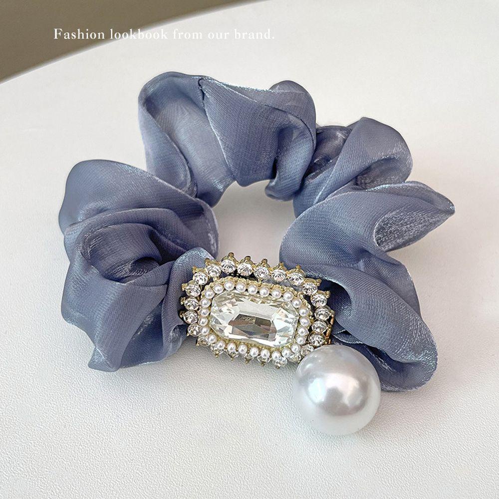 Dây Buộc Tóc Cao Su Satin Phong Cách Retro Thanh Lịch Cho Nữ