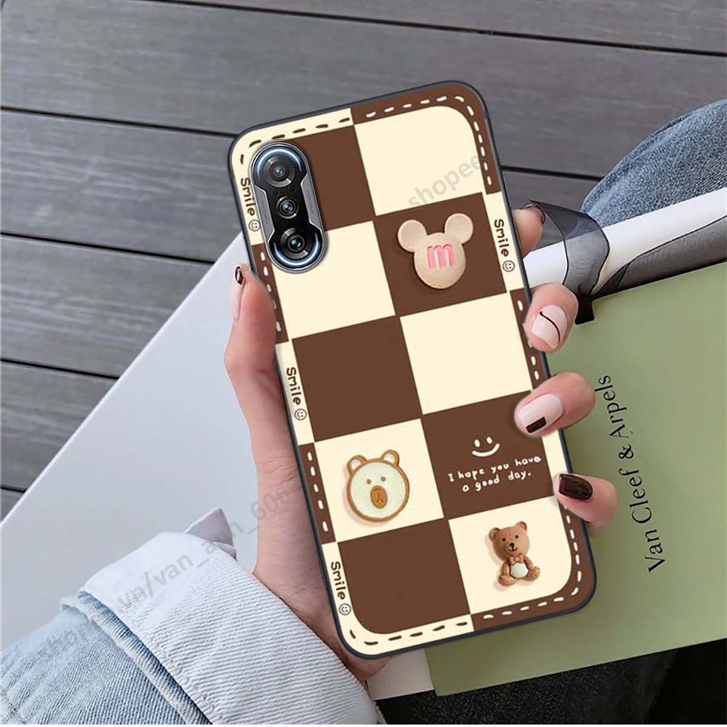 Ốp lưng Xiaomi Redmi K40 / Redmi K40 Pro hình gấu, kẹo dễ thương cute
