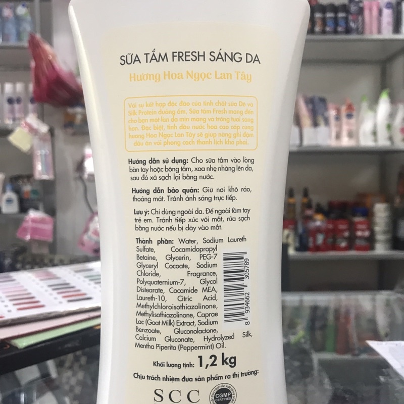 Sữa tắm Fresh sáng da hương  hoa Ngọc Lan Tây 1.2kg