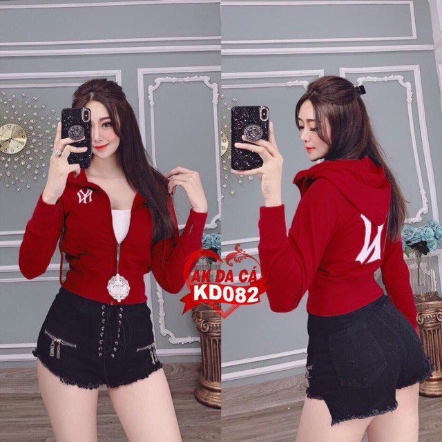 Áo khoác lửng thun da cá  lửng chữ NY lớn sau lưng kèm ảnh thật 💟