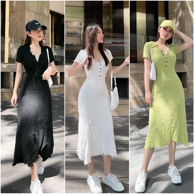 🌈ĐẦM BODY ÔM CỔ SƠMI POLO VÁY XOÈ THÂN NHÚN ĐI CHƠI ĐI BIỂN ĐI DẠO PEONYB gimishop🌈