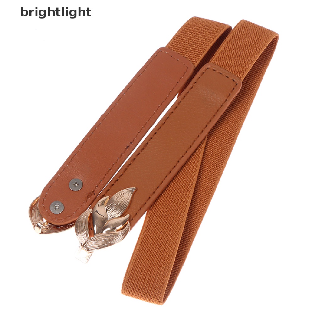 (brightlight) Women Fashion Waist Belt Narrow Stretch Dress Belt Thin Buckle Waistband [HOT SALE]