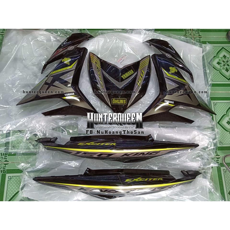 Tem Exciter 150, MX nhọn. Chỉ vàng, xe đen. Chất liệu candy. Chỉnh sửa theo yêu cầu. Sắc nét, bền màu, chống nước
