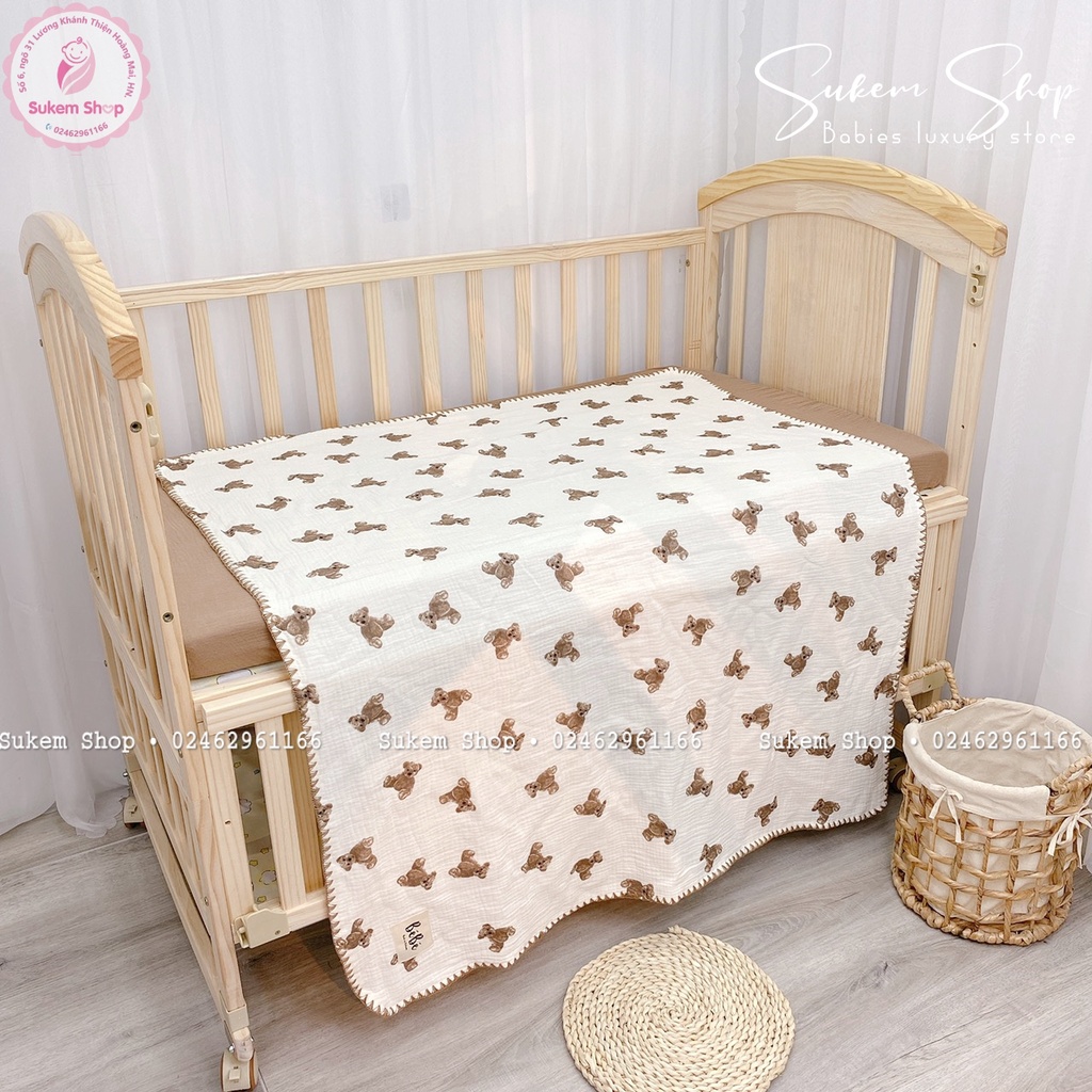 Chăn Xô 4 Lớp VIỀN TO BéBé Chất Xô Hàn Thoáng,Mềm, Siêu Nhẹ