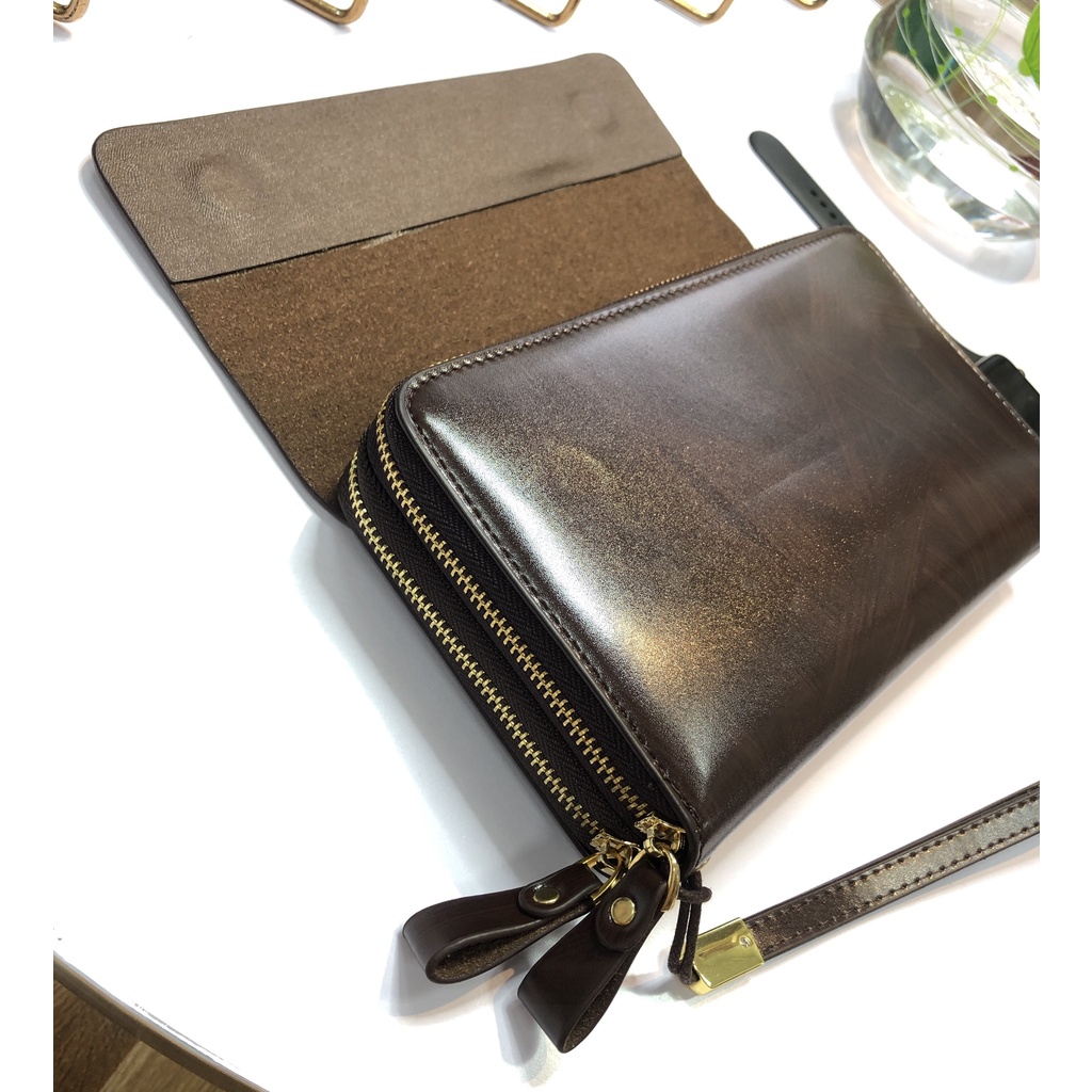 Ví cầm tay nam da bò ví da nam, nữ hàng hiệu cao cấp chính hãng thời trang sang trọng phong cách sành điệu