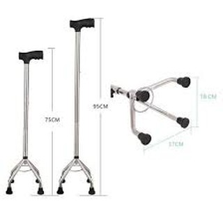 Gậy Chống 3,4 Chân Cho Người Già Chính Hãng LUCASS [CHỈNH CAO THẤP ĐƯỢC]