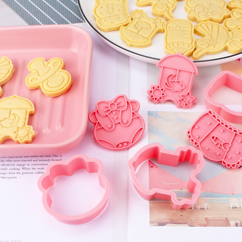 Set 6 Khuôn Cắt Bánh Quy Tạo Hình Xe Đẩy Em Bé