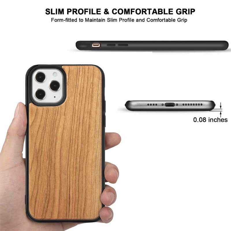 Ốp Điện Thoại Gỗ Óc Chó Cứng Cho iPhone 13 12 11 X Xs Xr SE Pro Max