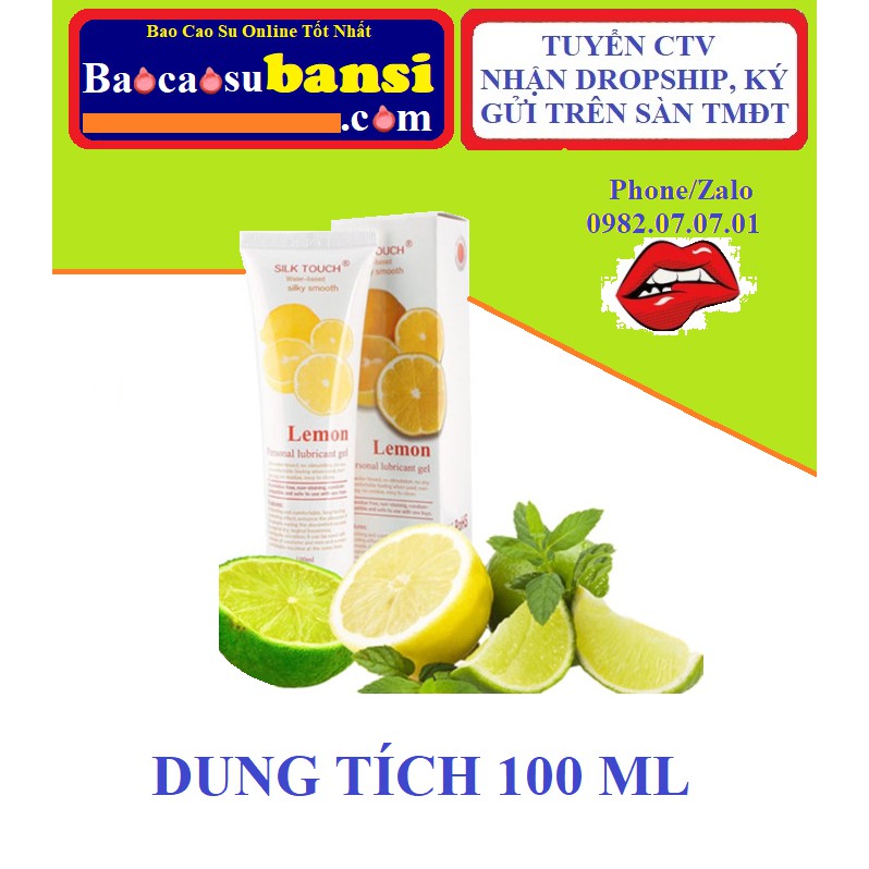 Gel Bôi Trơn Love Kiss, Hot Kiss, Silk Touch Hương Trái Cây 100ml, Cam Kết Chính Hãng