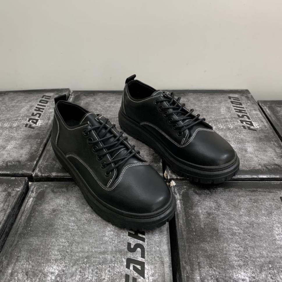 BTS Giày nam cổ thấp, giày dr martens nam, giày da nam, boot cổ thấp tăng chiều cao PO