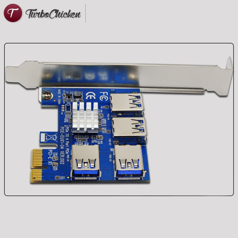 #Khai thác mỏ# New PCI Expansion Card 1 to 4 PCI Slots USB 3.0 Converter Adatper PCIE Riser Cards For Bitcoin Mining Device