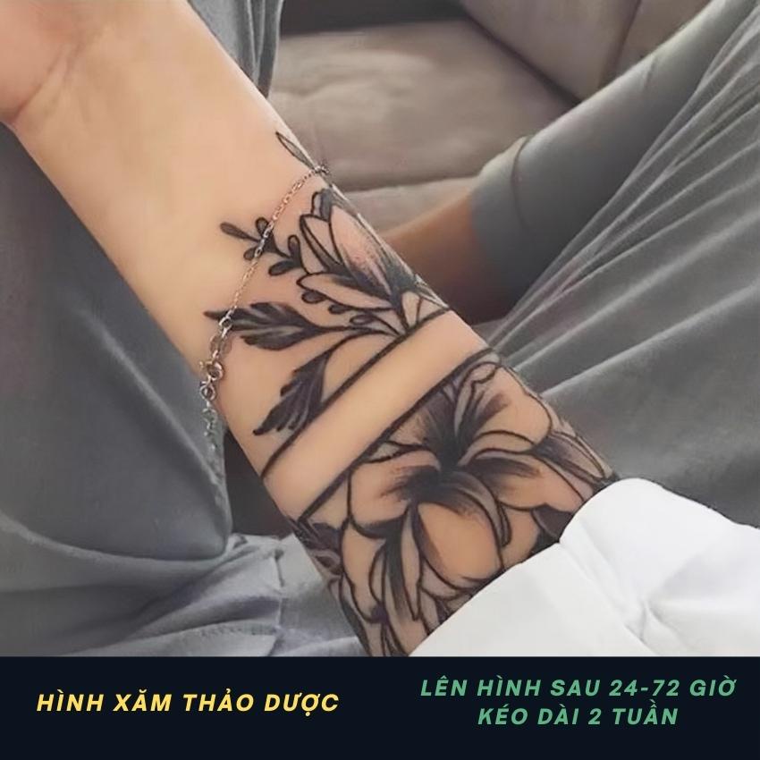 Hình Xăm Tạm Thời Funtattoo Vòng Tay Hoa Siêu Đẹp G07 Kéo Dài 15 Ngày