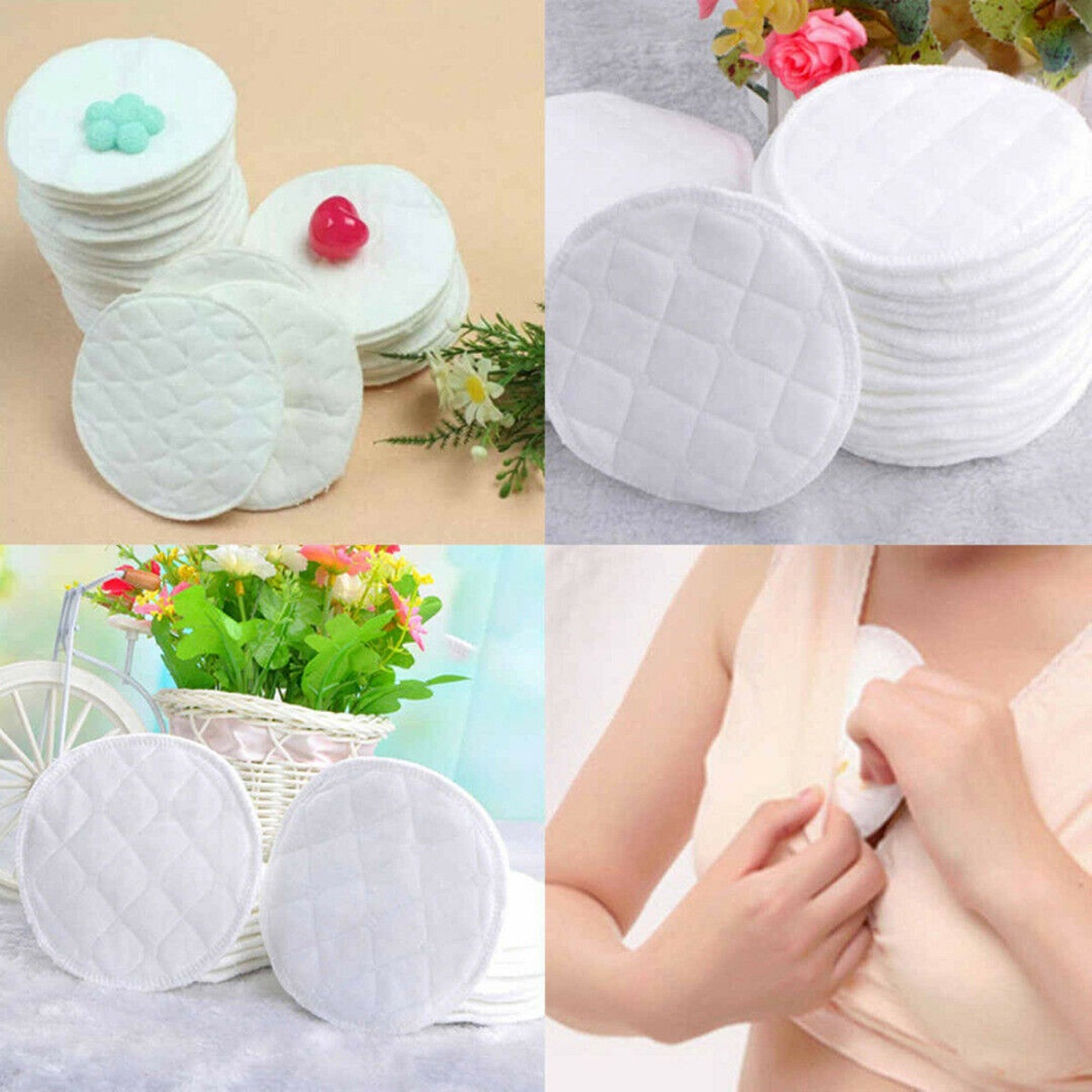 Set 12 Miếng Lót Ngực Ba Lớp Bằng Cotton Có Thể Giặt Sạch Tái Sử Dụng Cho Phụ Nữ Đang Cho Con