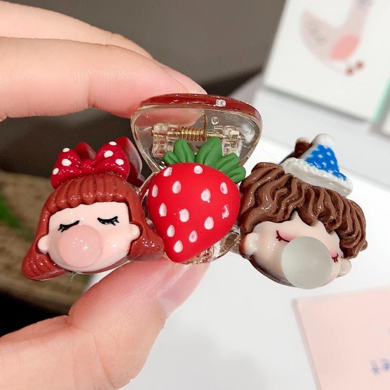 PVN50819 Kẹp tóc càng cua trong suốt đính gấu, hoạt hình nhiều mẫu đáng yêu Giá Rẻ