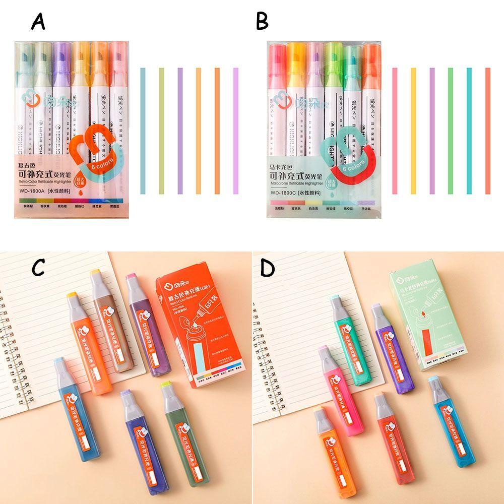 Set 6 Bút Bắt Sáng Màu Sắc Ngọt Ngào Tiện Dụng
