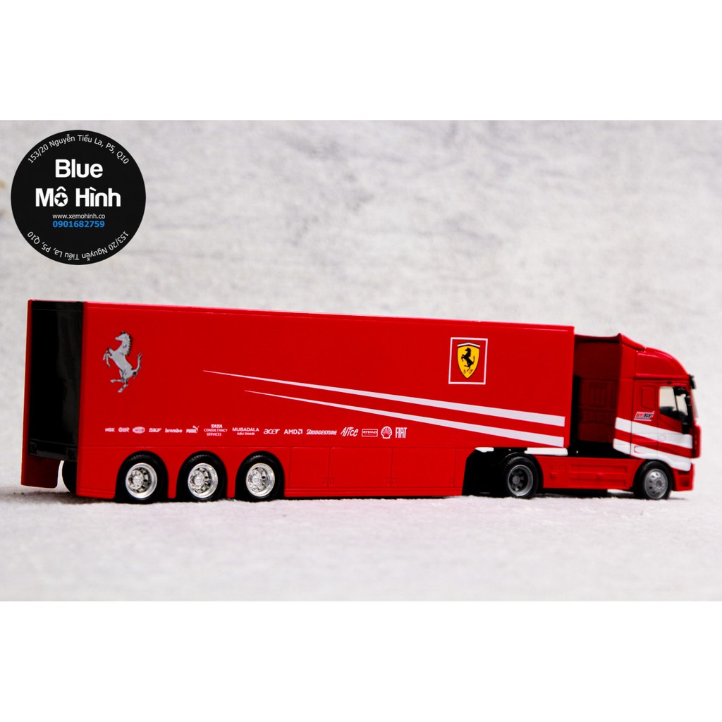 Blue mô hình | Xe mô hình container xe đầu kéo Ferrari Iveco 1:43