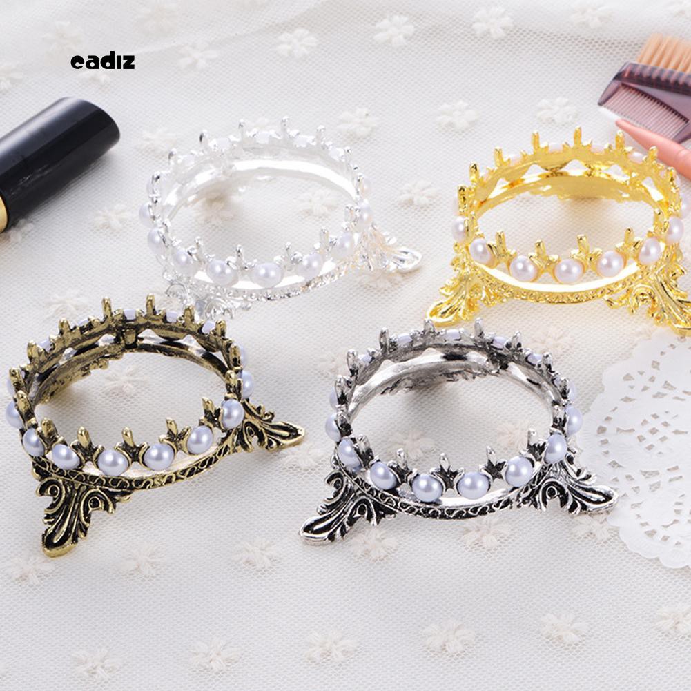 [Hàng mới về] Giá đỡ cọ vẽ móng nghệ thuật bằng kim loại với thiết kế đính ngọc trai giả bắt mắt chuyên dụng