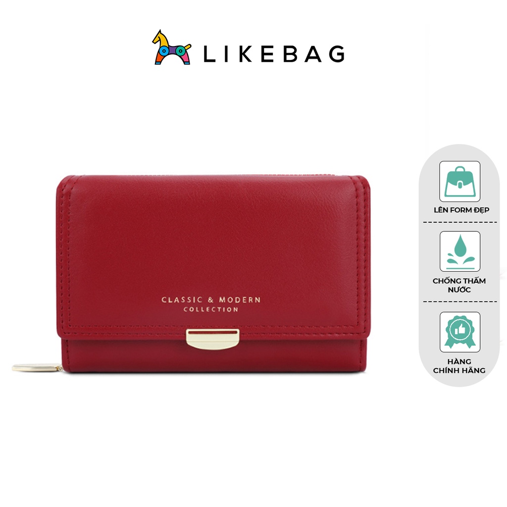 Ví nữ mini cầm tay LIKEBAG basic trơn T2704-001 - LIBAGI