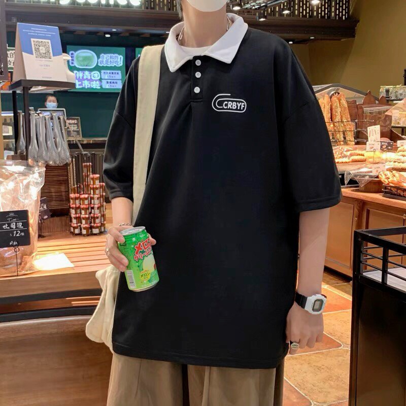 Áo Thun Polo Form Rộng Tay Lỡ Unisex Nam Nữ CRBYF Cá Tính Camshop
