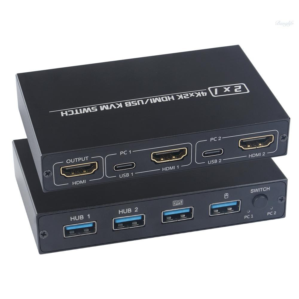 Bộ Chuyển Đổi Aimos Am-kvm 201cl 2 Trong 1 Hdmi / Usb Kvm Hỗ Trợ Hd 2kx4k 2 Hosts Share 1