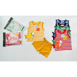 Bộ Ba Lỗ Cho Bé Trai, Bé Gái Minky Mom Vải Thun Lạnh Họa Tiết Baby Shark 3D, Áo Ba Lỗ Bé Trai MKM3LO2105