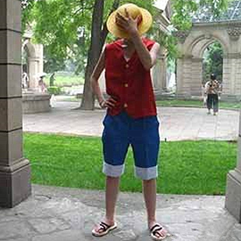 [Mengmiao anime] One Piece Luffy cos suit cosplay trang phục mũ rơm giày đầy đủ biểu diễn