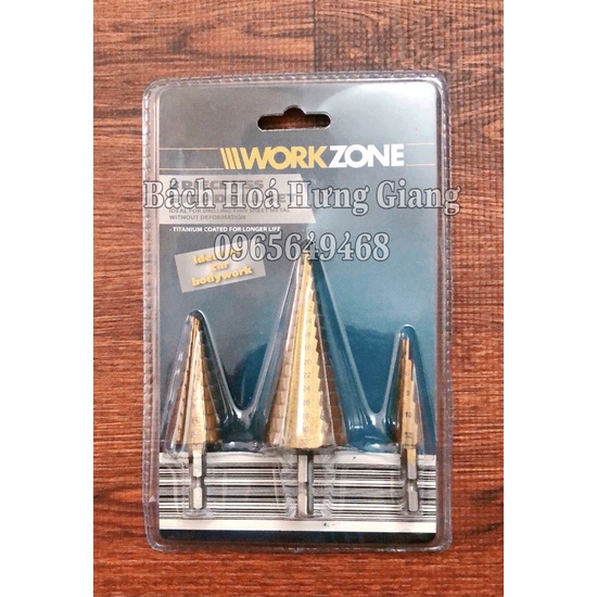 [GIÁ HUỶ DIỆT] Bộ 3 Mũi Khoan Tháp Đa Năng WORKZONE 4-12mm 4-20mm 4-32mm (KÈM VIDEO)