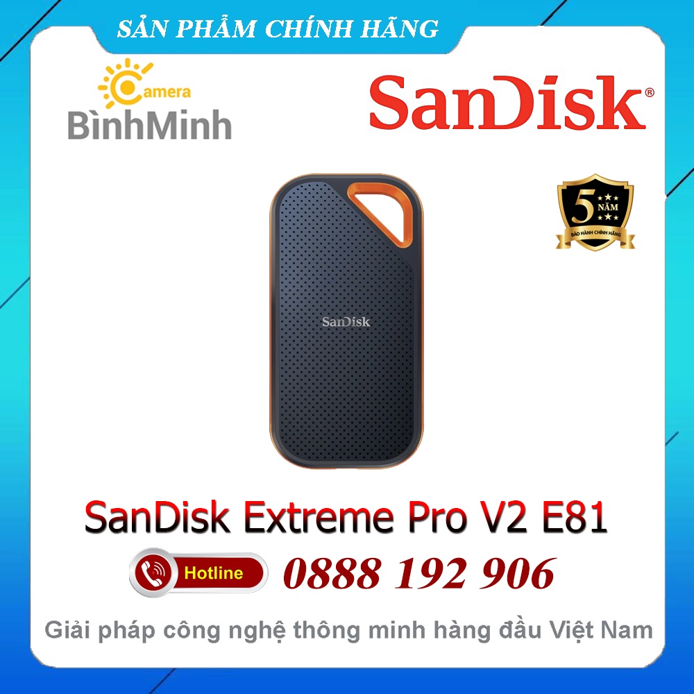 Ổ Cứng SSD Di Động 1TB 2TB External SanDisk Extreme Pro V2 E81 USB 3.2 Gen2 x2 SDSSDE81-1T00-G25 SDS