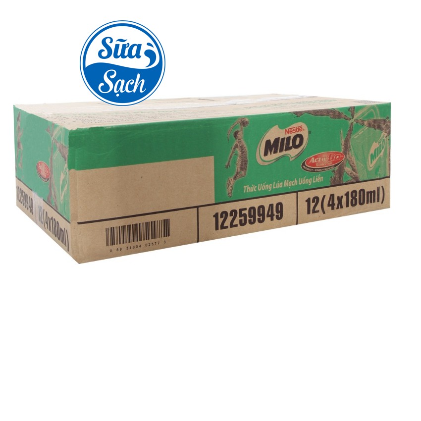 Lốc 4 hộp Thức Uống Lúa Mạch Milo Hộp 180ml/115ml